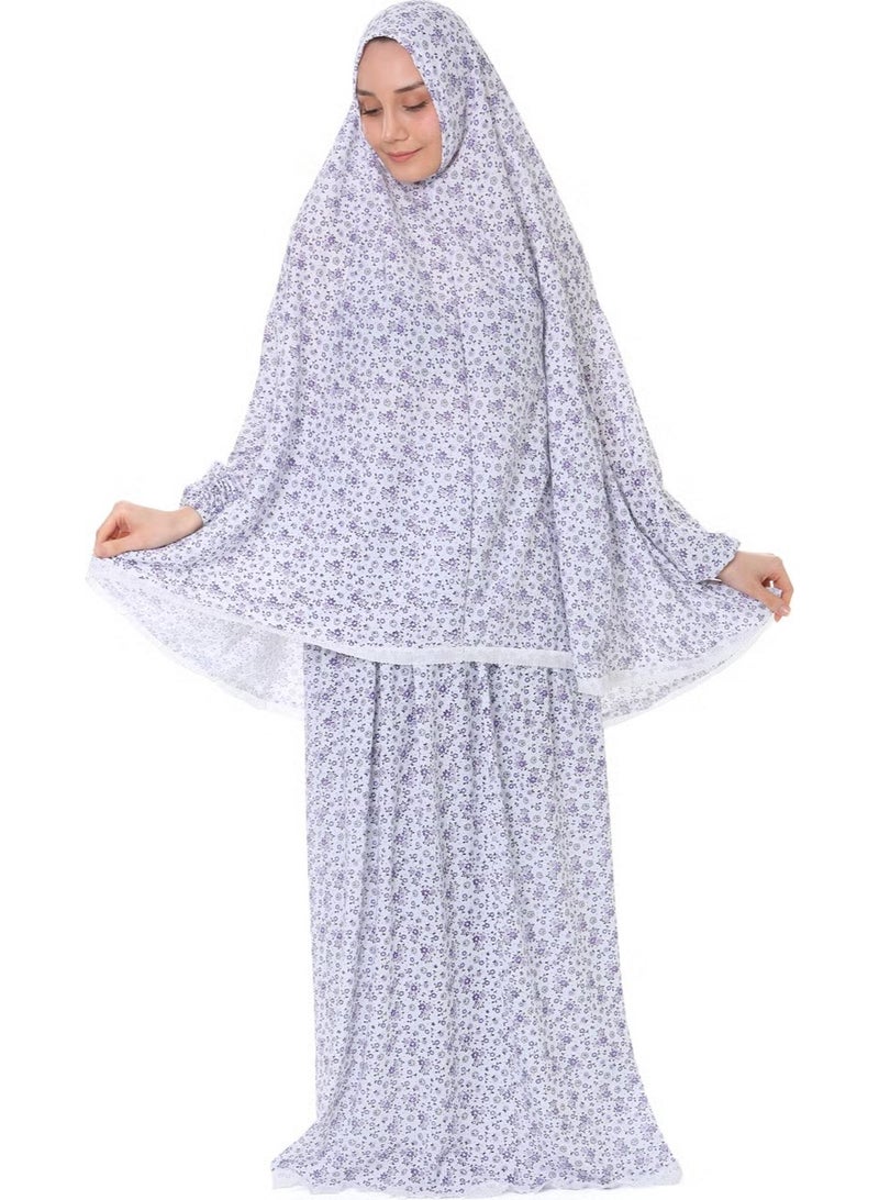 Elanesa  فستان صلاة عملي للنساء بأكمام مزدوجة وتفاصيل دانتيل - Image 2